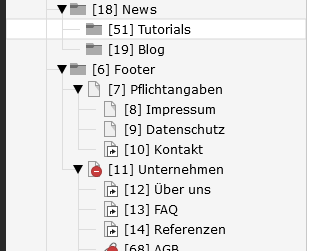 TYPO3 Seitenbaum mit IDs